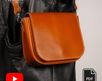 Leather Saddle Bag PDF Pattern: Crossbody Purse Template with Video Tutorial