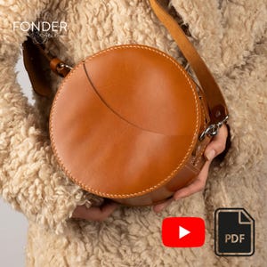 Leather Circle Bag PDF Pattern - Round Crossbody Bag Template - Diy Leather Bag Pattern - Digital Download - SVG + A4 + US Letter File