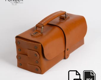 Stitchless Leather Dopp Kit Pattern: DIY Toiletry Bag Template (PDF, SVG)