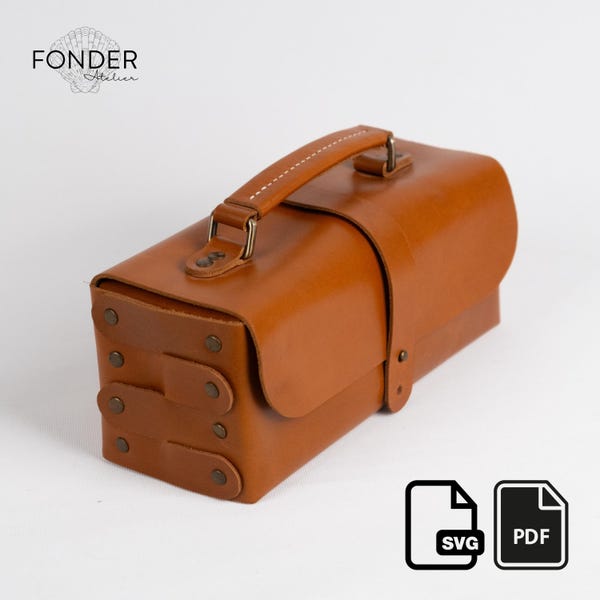 genähtes Leder Dopp Kit Muster: Kulturbeutel Vorlage (PDF, SVG)