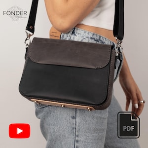 Leather Crossbody Bag Pattern PDF: Accordion Purse Template with Video Tutorial