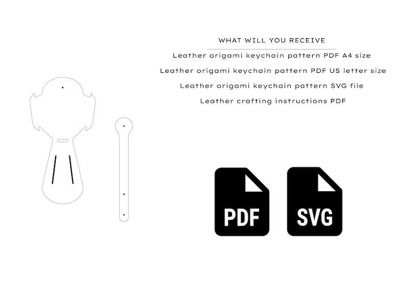 Stitchless Leather Keychain PDF Pattern: DIY Key Organizer Template ...