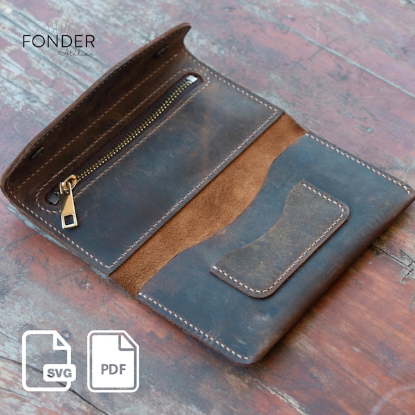 Leder Tabakbeutel Muster: DIY Leathercraft Template (PDF- und SVG-Dateien)
