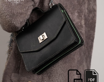 Leather Crossbody Bag PDF Pattern: Minimalist Handbag with Photo Instructions (SVG & PDF Files)