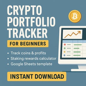 Crypto Portfolio Tracker for Beginners Google Sheets Profit and Loss Staking Calculator Digital Download