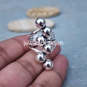 Statement Ring, Sterling Silver Bubble Ring: Modernist Statement Jewelry  Woman ring Handmade Ring,  Solid Silver Ring Silver Ring For Women