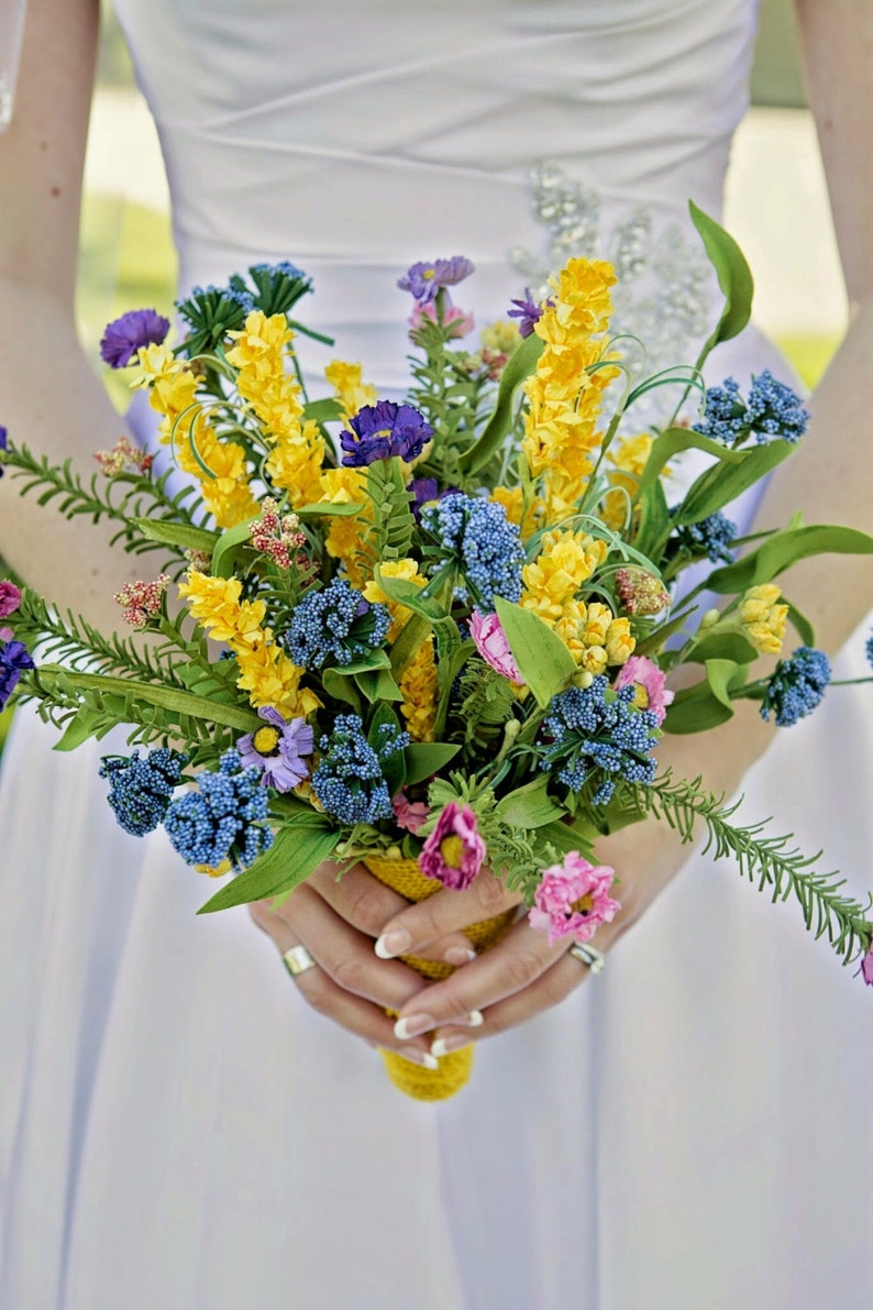 Wildflower Bridal Bouquet with Boutonniere Wildflower Etsy