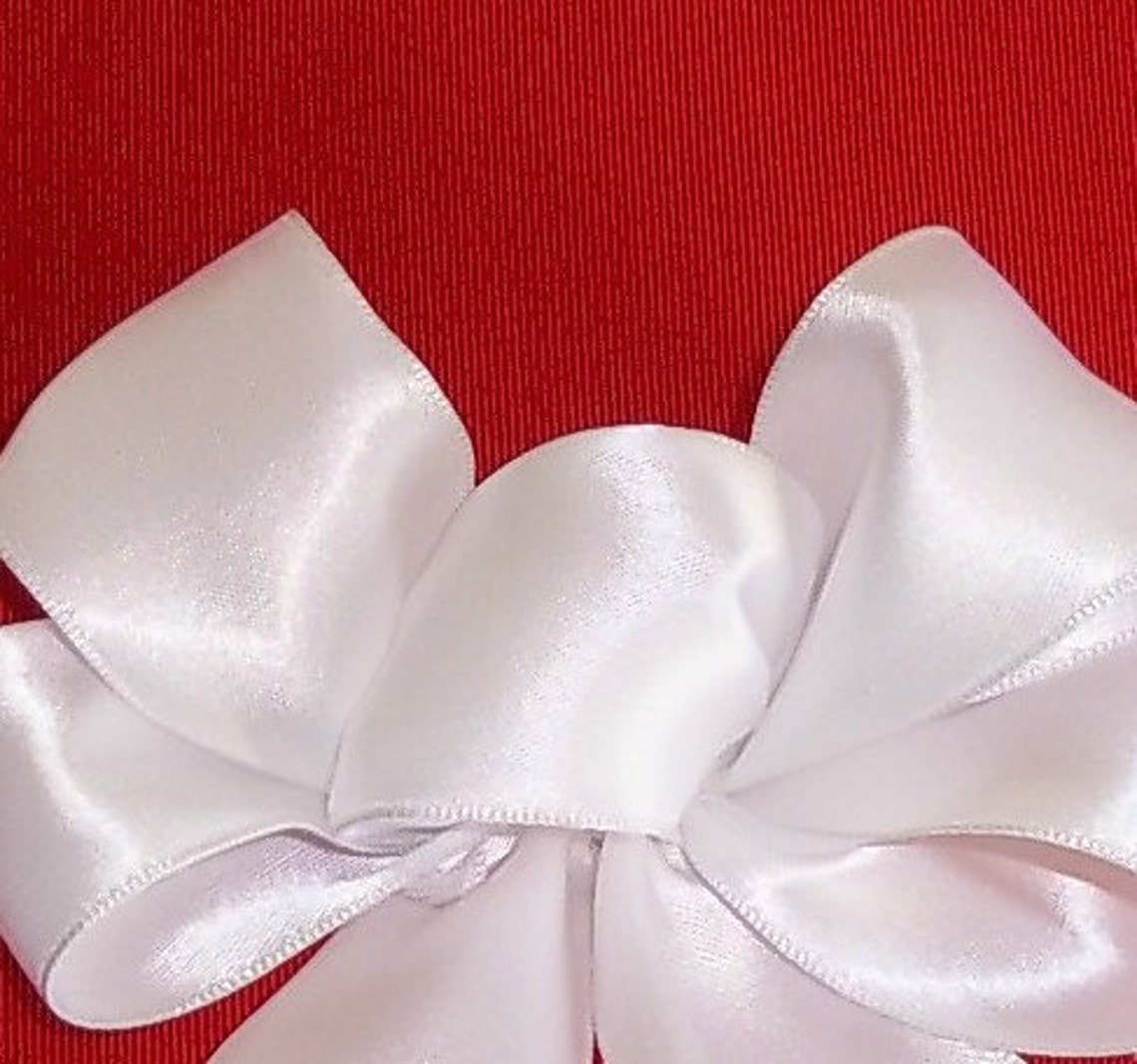 White Angel Bows in Satin Set of 6 Bows Gift Wrapping Bows Etsy