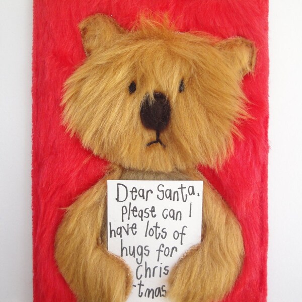 Christmas card /Funny Dear Santa from cute bear