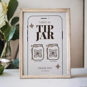 Virtual Tip Jar • Editable Canva QR Display for Small Businesses