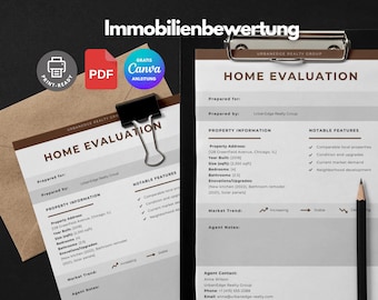 Real Estate Valuation Template Canva | Fillable Real Estate Form as PDF | Determine Home Value | CMA Template for Real Estate Agents