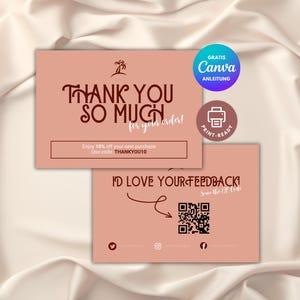 Thank You Karte für Bestellung – Small Business Insert | Verpackungsbeileger Danke Karte | Minimalist Printable
