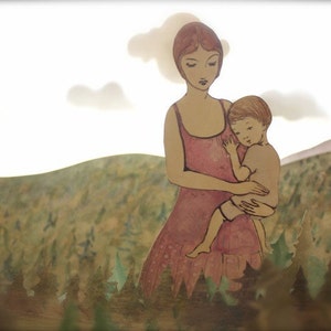 When she held her child... landscape version 8x10