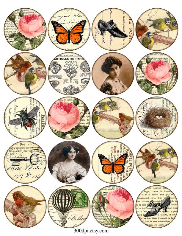 2 Inch Circles Vintage Digital Images Tag Ephemera Scan Rose Etsy<script async src=