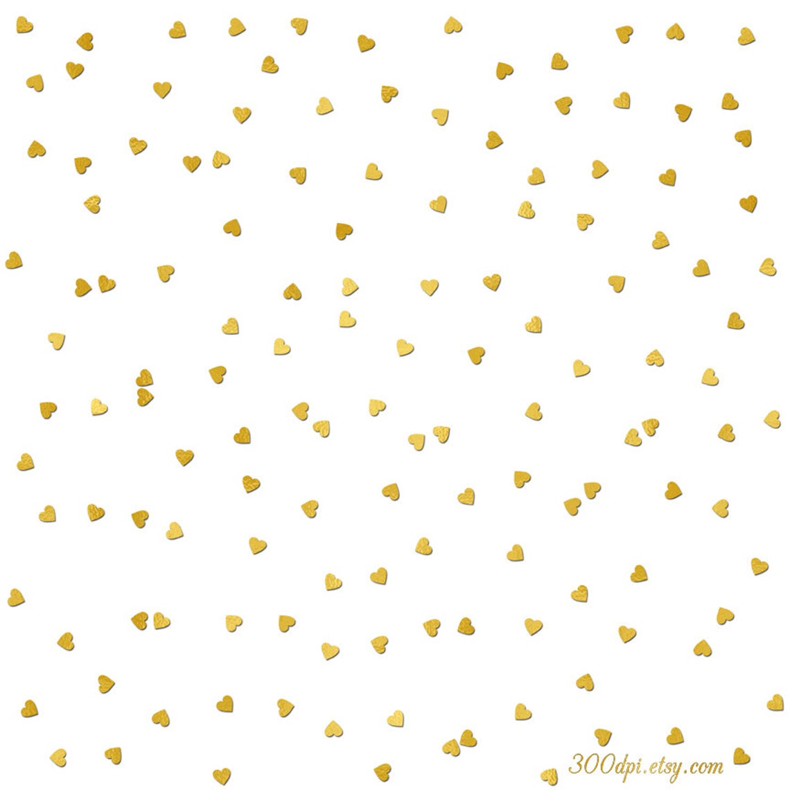 Heart gold foil confetti digital paper border 12x12 inch Etsy