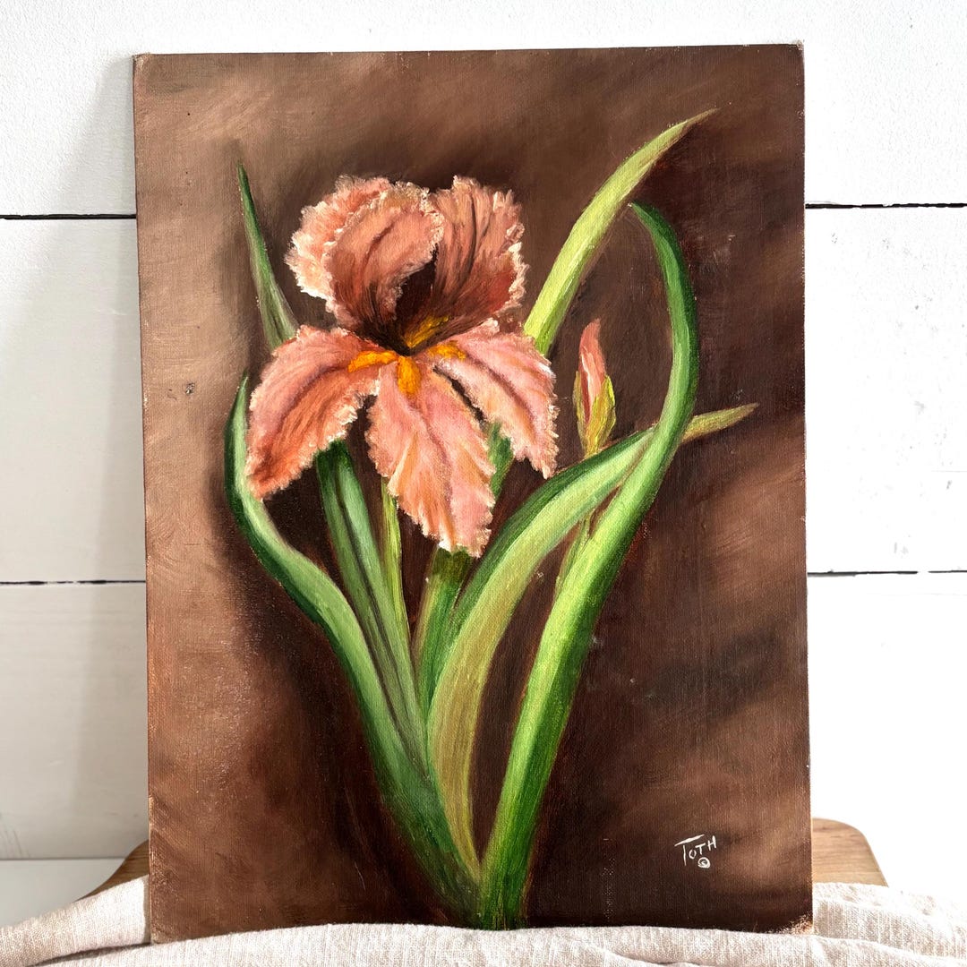 Vintage Oil Painting | Signed Floral Still Life, 12x16 Canvas - Etsy