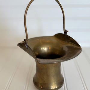 Vintage massief messing urnemmerplanter met draaibaar handvat – Made in India