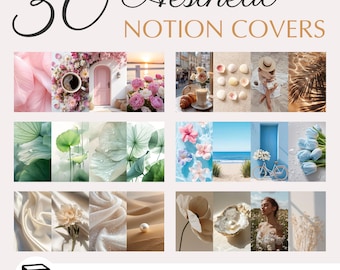 Notion Covers, Photo Collages, Minimalist Backgrounds (Digital Download