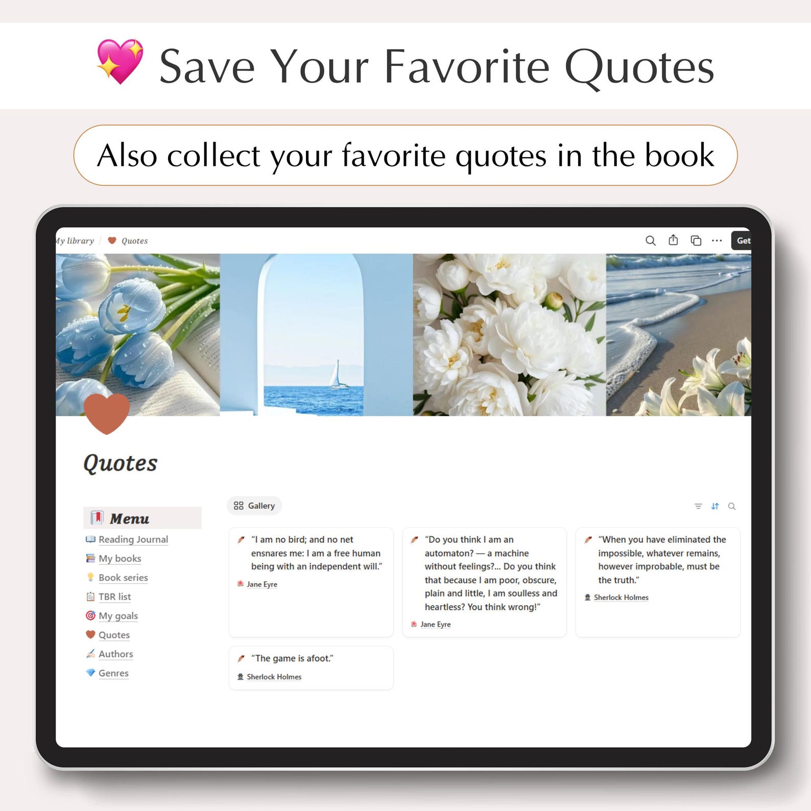 Notion Reading Journal Template Digital Book Tracker (PDF Guide