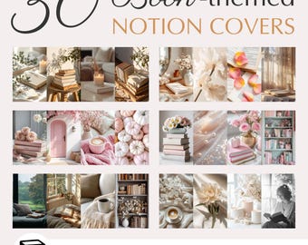 Book-Themed Notion Covers, Library Banners (30) (Digital Download)
