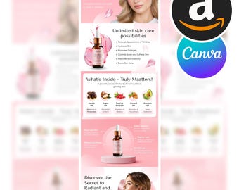 Amazon A+ Content Canva Template: Supplement EBC Design Skincare Product Style (Editable Digital Download)