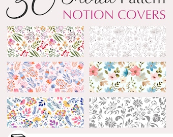 Floral Notion Covers, Aesthetic Dashboard Headers (Digital Download)