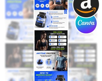 Amazon A+ Content Canva Template: Supplement EBC Design (Editable Digital Download)