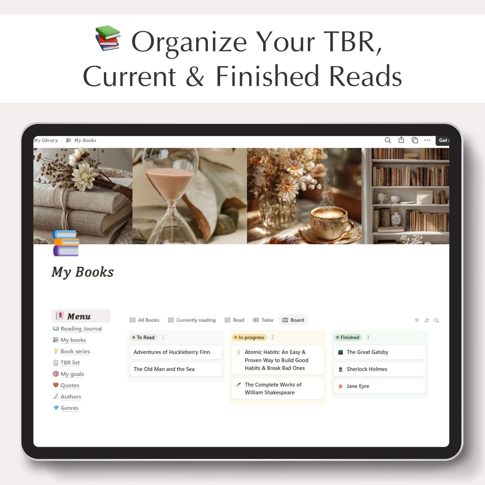 Notion Reading Journal Template Digital Book Tracker (PDF Guide