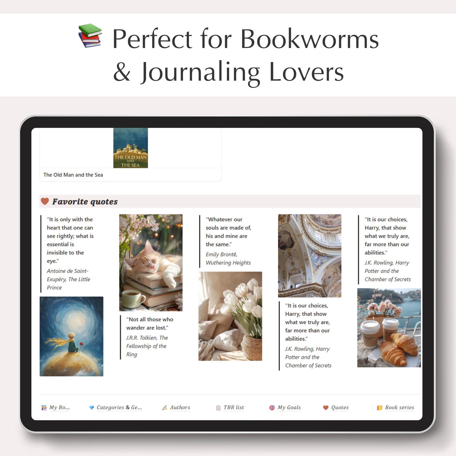 Notion Reading Journal Template Digital Book Tracker (PDF Guide