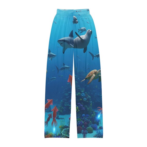 FBR Ocean Adventure Kids Lounge Pants, Comfortable Pajama Pants for Kids, Sea Life Print, Perfect for Sleepovers, Beach Days!