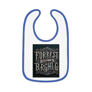 FBR Baby Bib with Forest Brown Bright Design, Cute Infant Bib for New Parents, Unique Baby Shower Gift,  Stylish Baby Apparel