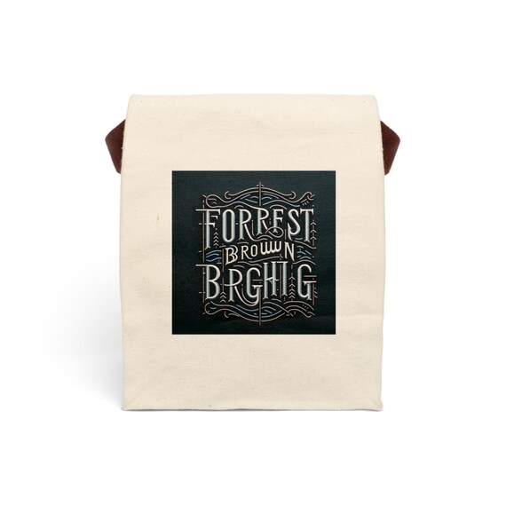 FBR Canvas Lunch Bag with Strap, Eco-Friendly Lunch Tote, Personalized Food Carrier, Reusable Lunch Bag, Kids Lunch Box, Back to School