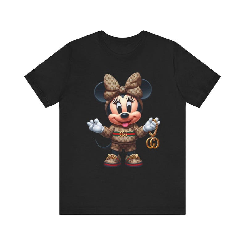 Designer Logo Minnie Mouse Tee | Graphic T-Shirt image 2
