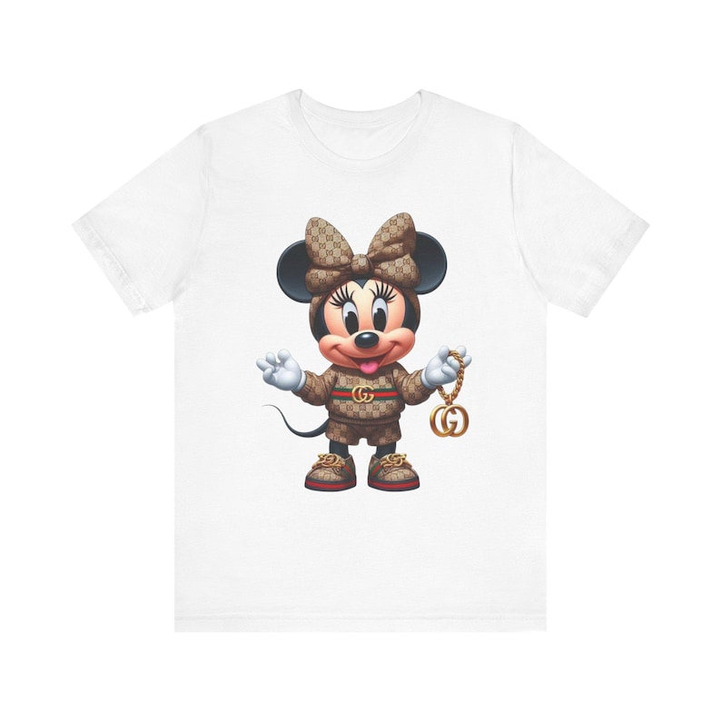Designer Logo Minnie Mouse Tee | Graphic T-Shirt image 1