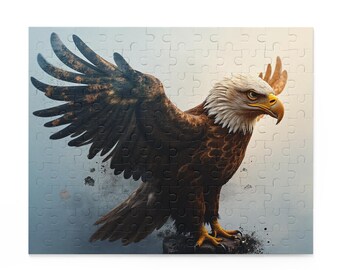Produktbild von Geschnitzte Adlers Puzzle 1000 Teile, Realistische Schnitzkunst Weißkopfseeadler Herausforderndes Schlafzimmer