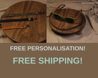 Leather Sunglass Retainer: Full Grain Genuine Leather Strap for Eyewears