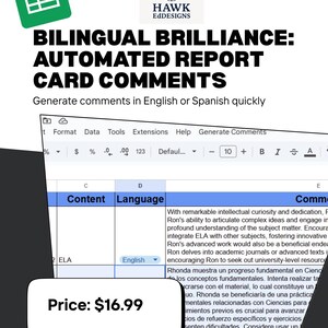 Brillantez bilingüe: comentarios automatizados en el boletín de calificaciones en inglés o español