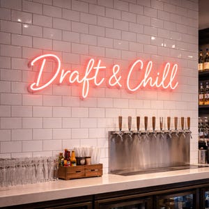 Custom taphouse neon sign draft beer led light personalized pub wall decor home bar sign late night brewery sign man cave gift