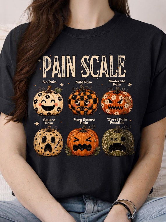 Halloween Nurse Pain Scale PNG, Boho Floral Pumpkin, Funny Nurse Halloween Design, Medical Humor Graphic, Digital Download
