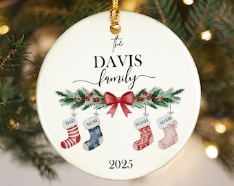 Personalized Family Christmas Ornament – Custom Ceramic Keepsake