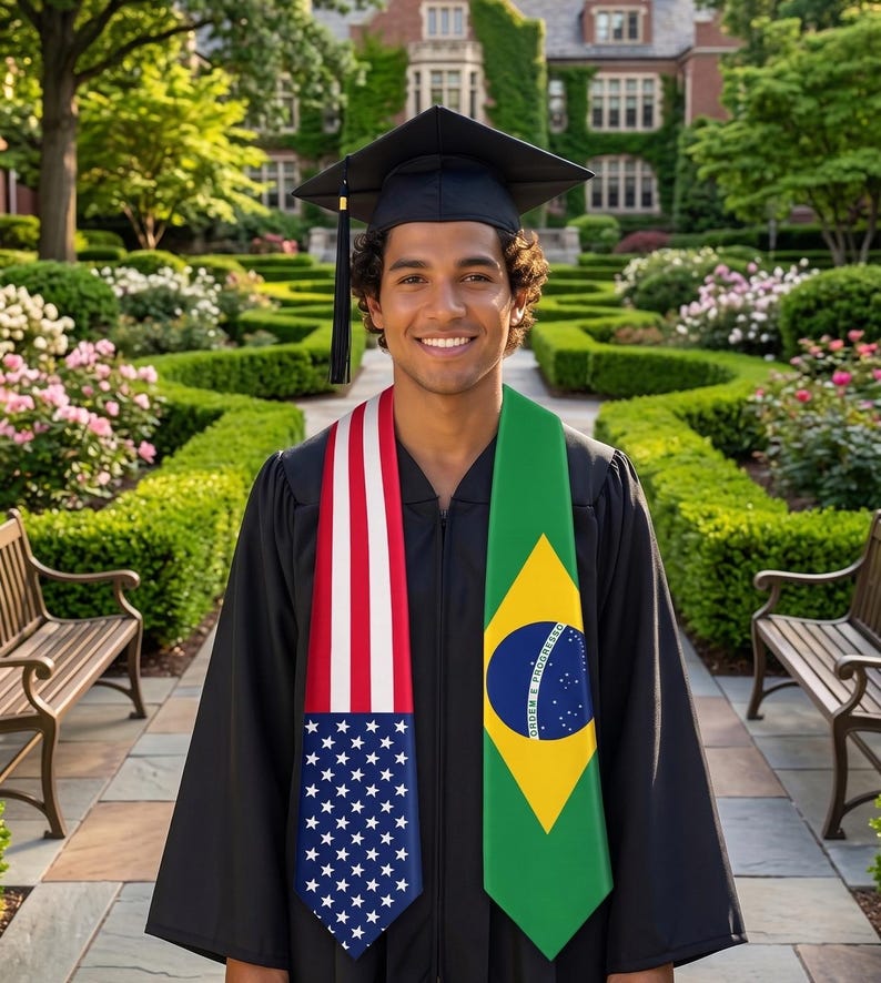 Personalized Brazilian Graduation Sash, Brazilian Graduation Stole Gift ...