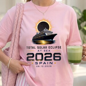 Total Solar Eclipse 2026 Cruise Spain Design, At Sea Commemorative Travel Souvenir Graphic, Instant Download