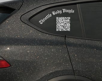 Adesivo de vinil com nome da empresa e código QR