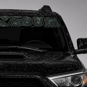 Topography Extroverted Windshield Banner Custom Calendared Vinyl Earth Map Decal Sticker Car Banner