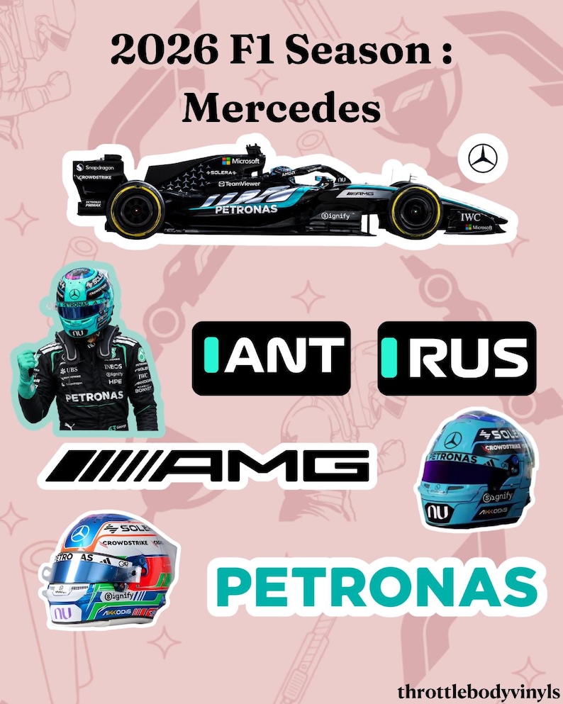 Mercedes Racing Stickers F1 Mercedes 2026 Season Racing Team Sticker Pack - Etsy UK