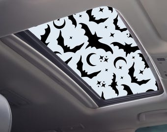 Twinkle Bats Moons and Stars Sunroof Moonroof Car Window Spooky Celestial Vinyl Decal Halloween Sticker