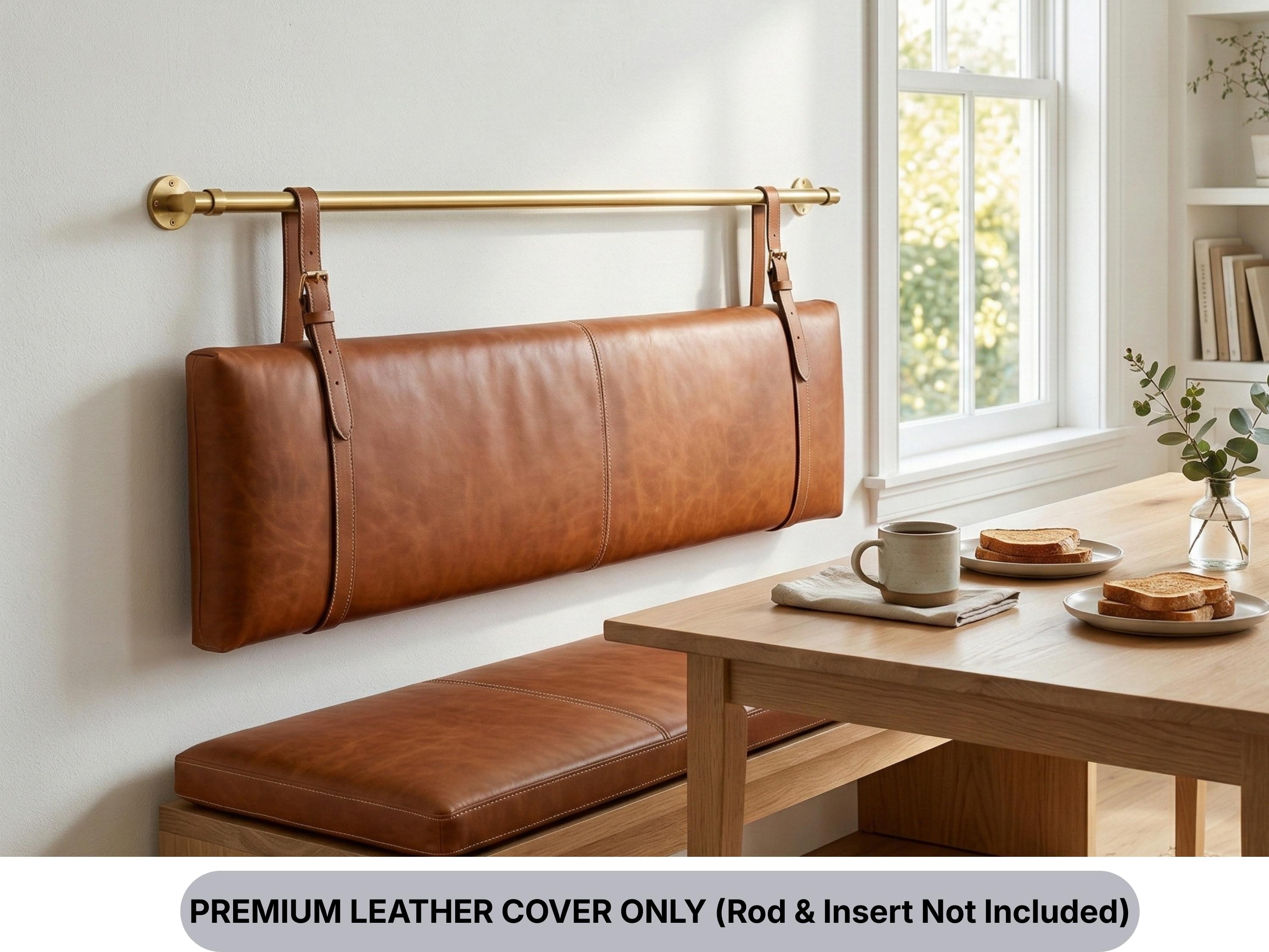 Coussin en Cuir 50x30 Rembourrage Dos Appui-Nuque Étui de Chaise Déco