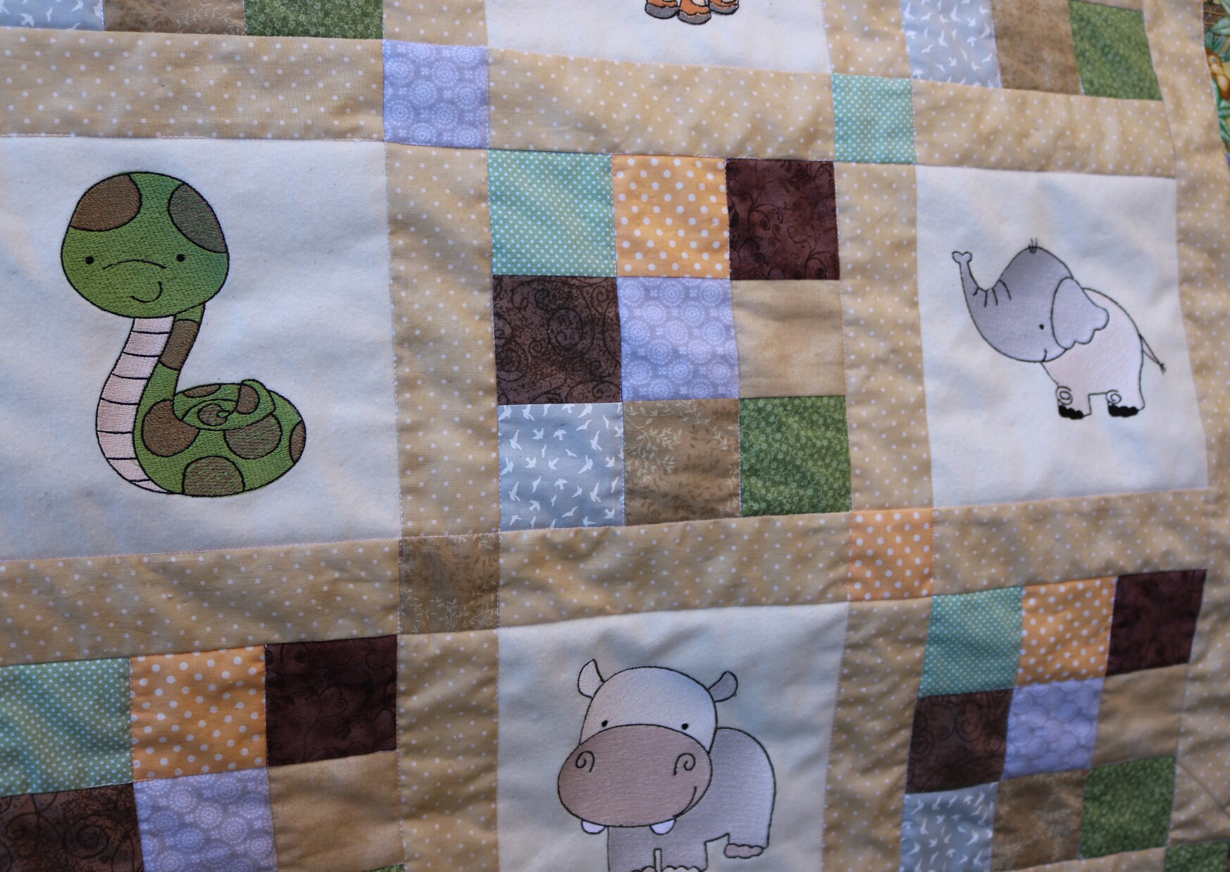 Jungle Animal Baby Quilt/Personalized Baby Quilt/Custom Made Etsy