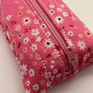 Pink flower shower Zippered Tissue Holder/Toiletry Bag/Travel Tissue Holder/Tissue Case/Tissue Pouch/Pocket Size Tissue Case/Tampon Pouch