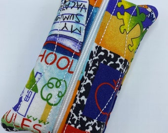 Teacher Gift 2/Tissue Pouch/Zippered Tissue Holder/Toiletry Bag/Travel Tissue Case/Tampon Holder/Tissue Pouch/Pocket Size Tissue Holder/Gift
